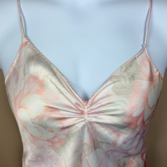 Vintage Halston III Pink Floral Slip Dress 1980s Made in USA ILGWU - Picture 5 of 11